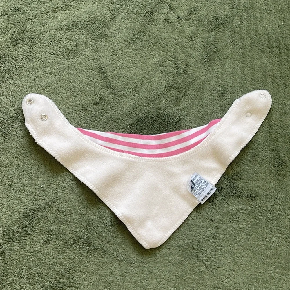 Bazzle Baby Pink and White Striped Bib